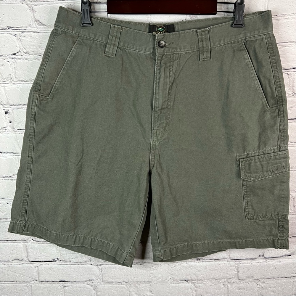 RedHead‎ Cargo Shorts Mens Size 36 Army Green 100% Cotton  Pockets 9"Inseam